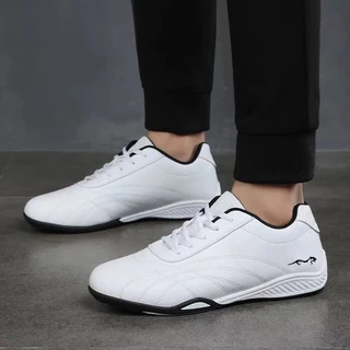 รองเท้าผ้าใบสีดำ รองเท้าวิ่งหนัง ขนาด แฟชั่นลำลอง 39-44