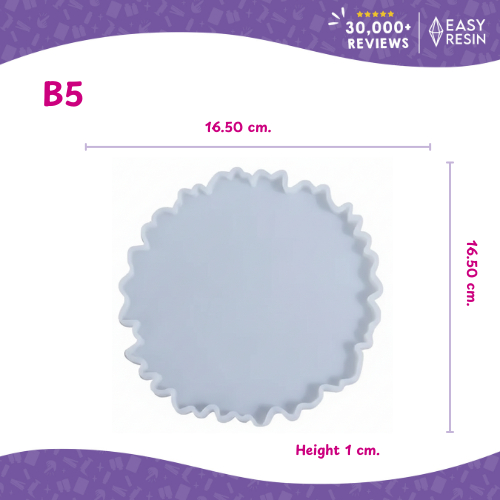 แม่พิมพ์ที่รองแก้ว จานรองเครื่องประดับ แบบเงา ขอบแบบหยัก  (Irregular Coaster Mold) พร้อมส่ง