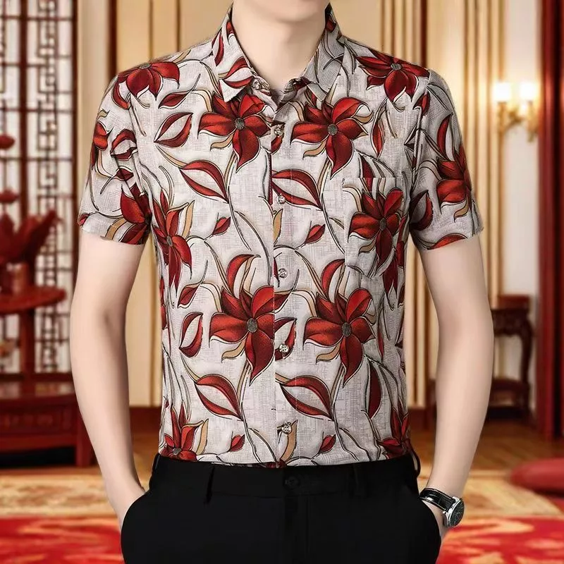 เสื้อลายดอกไม้ฮาวาย แขนสั้น ผู้ชาย M-3XL thumbnail 9