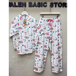 💕พร้อมส่ง ชุดนอนงานป้าย Valen Basic Store อก 48“ ไซส์ใหญ่ งา…