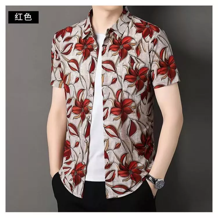 เสื้อลายดอกไม้ฮาวาย แขนสั้น ผู้ชาย M-3XL thumbnail 8
