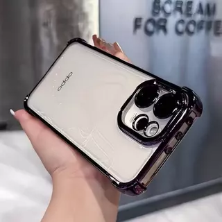 เคสใส ขอบสี กันเลนส์กล้อง สำหรับOppo Reno16 Pro Reno16F Reno15 Reno15Pro Max Reno15F กันกระแทก