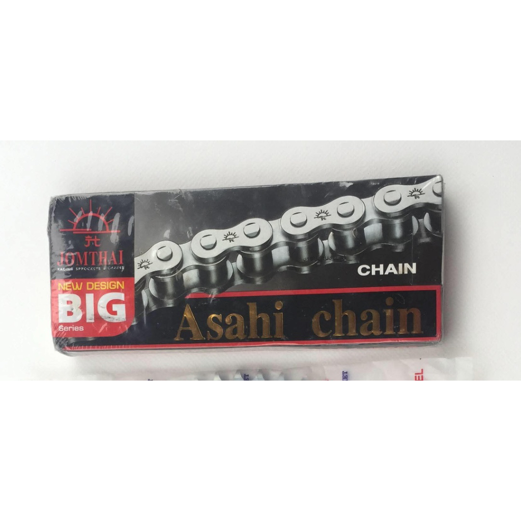 โซ่พระอาทิตย์Asahi แท้ 428 ไม่มีโอริงสีเหล็ก 132 ข้อ