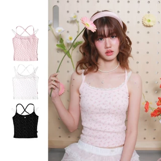 kome.offi เสื้อสายเดี่ยวลายดอก รุ่น roselyn tank top