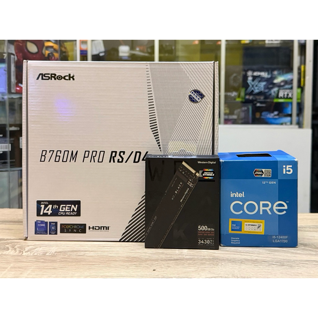 CPU i5 12400F+ASROCK B760M PRO RS/D4+M2 WD SN750 NVME 500.G