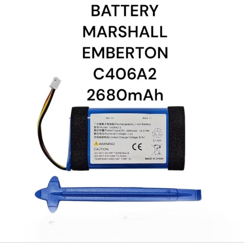 สำหรับเปลี่ยนอะไหล่  ลำโพง Replacement แบตเตอรี่ MARSHALL EMBERTON , EMNERTON2 C406A2-2 2680mAh 3500