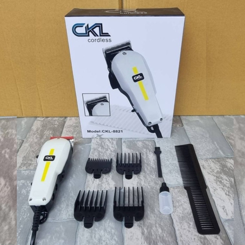 CKL-8821 ปัตตาเลียนตัดผมมีสาย CKL 8821 แบตตาเลี่ยนตัดผม กันจอน บัตตาเลี่ยนไฟฟ้า หวีรอง 4 เบอร์ อุปกร