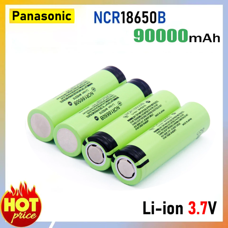 ถ่านชาร์จ 18650 แบตเตอรี่ 3.7V 90000mAh หัวแบน ถ่านชาร์จ ถ่านชาร์จคุณภาพสูง lithium Li-ion Battery แบตเตอรี่อเนกประสงค์
