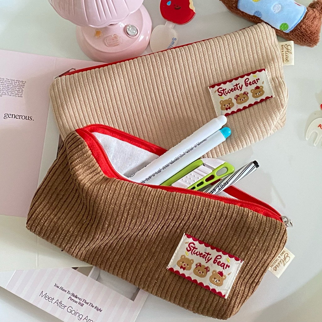 กระเป๋าดินสอ ป้ายลายหมีสุดน่ารัก ใส่เครื่องเขียน รุ่น Sweety bear    flure.bags ราคา ถูกที่สุด ดีลบีเคเค แกลเลอรีภาพที่ 4