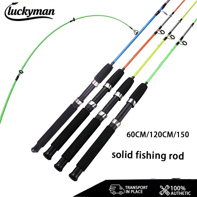 LUCKYMAN Spinningเบ็ดตกปลาตกปลาแบบพกพาเสา60CM-120CM 2ส่วนSuper Strongสำหรับตกปลาน้ำจืดน้ำเค็ม