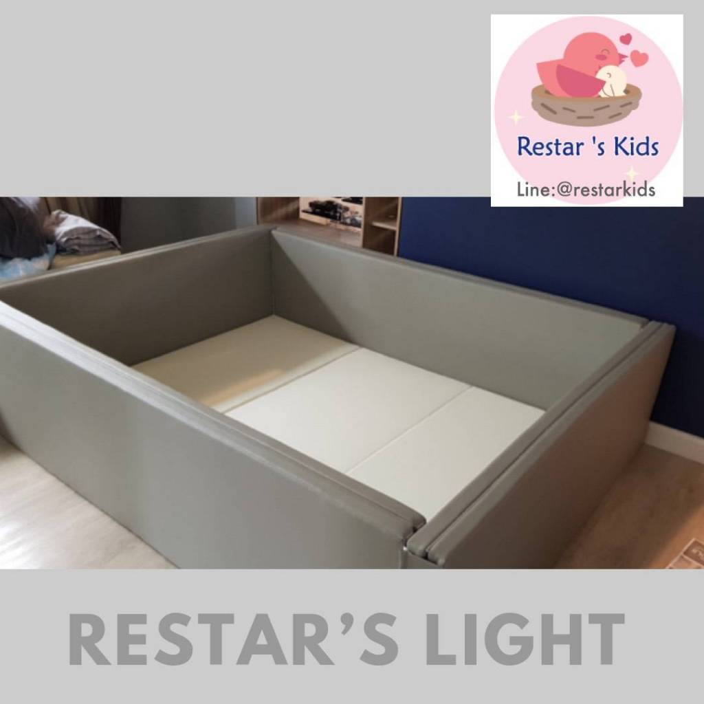 (สั่งผลิต) คอกกั้นRestar'sKid รุ่น LIGHT หนัง PU กาง(ขอบข้างกางได้อีก) คุ้มค่าที่สุด