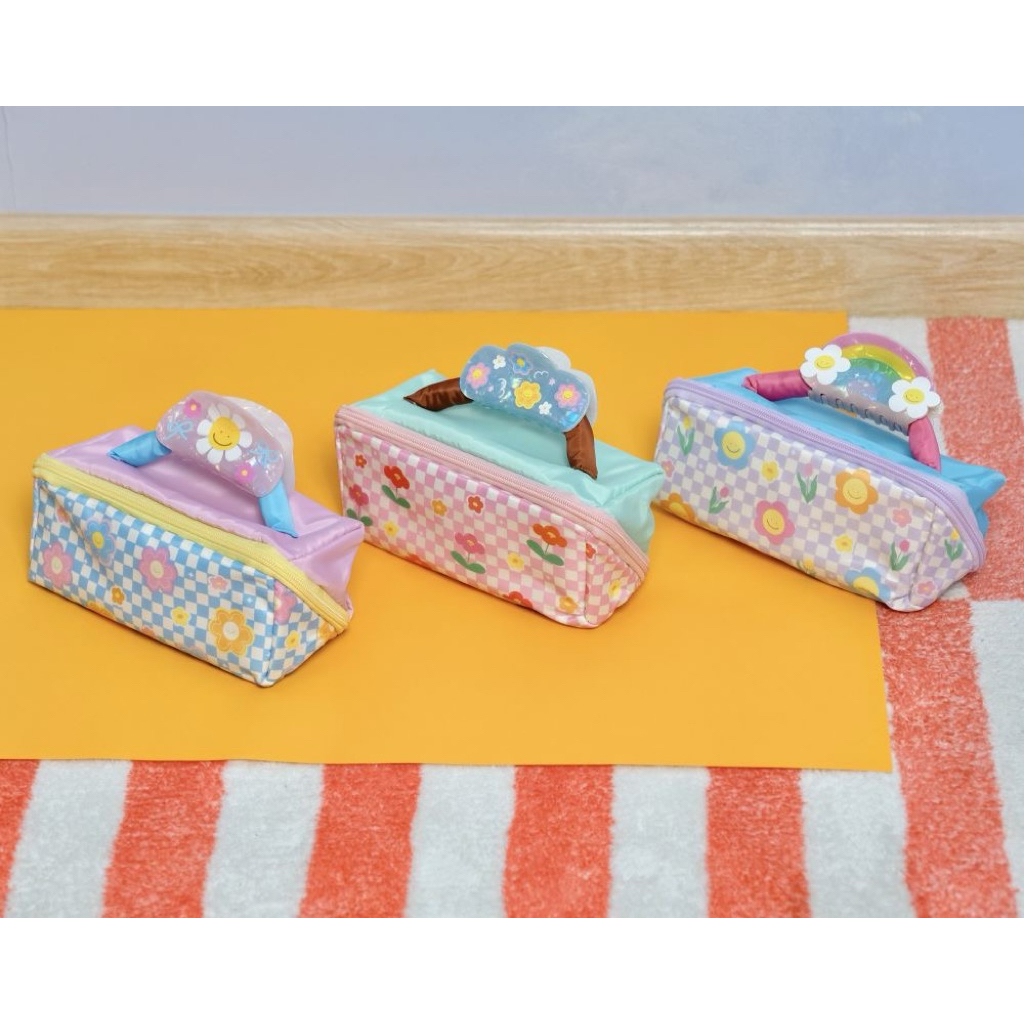 Allwrite กระเป๋าเครื่องสำอาง | Cosmetic Bag ดอกไม้พาสเทล น่ารัก พกพาง่าย ใส่เครื่องสำอาง AW430