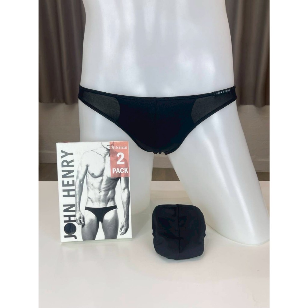 (ลิขสิทธิ์แท้) กางเกงชั้นในชาย John Henry แท้ 100% จากช็อปไทย 1 กล่องมี 2 ตัว(สีดำ) ราคาเต็ม 420.-