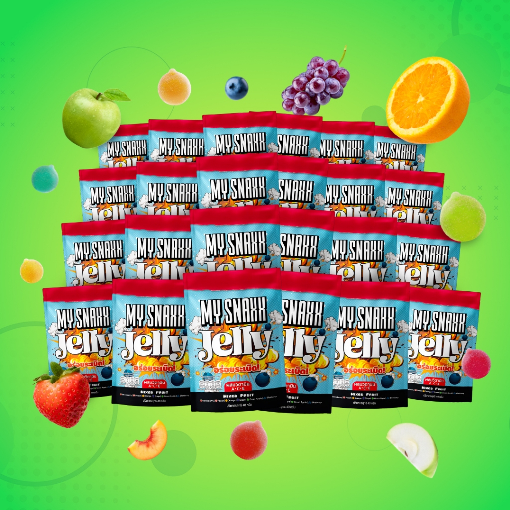 MY SNAXX [ยกลัง 24ซอง] เยลลี่ผสมวิตามิน รสผลไม้รวม ตรา มาย สแน็คซ์ 40g