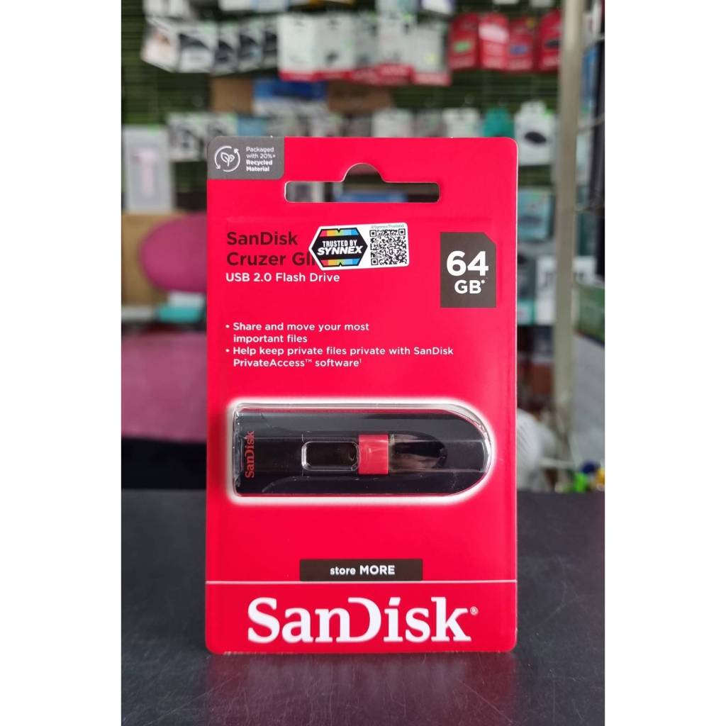 FlashDrive Sandisk CZ60 64GB Cruzer Glide USB 2.0 - BK