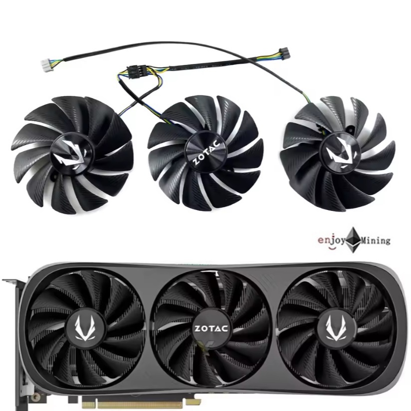 พัดลมการ์ดจอ Zotac RTX 4070 4070S 4070ti 4070tiS 4080 TRINITY graphics card fan