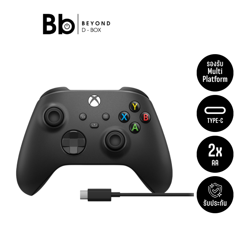 จอยคอนโทรลเลอร์ Microsoft Xbox Controller + USB-C Cable Black V2 by BB Beyond D-Box