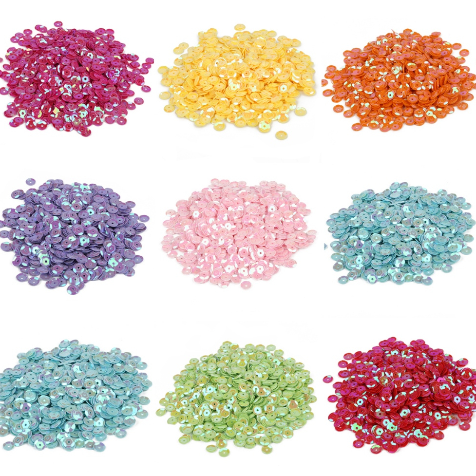 เลื่อมแวววาวทรงกลม 6 มม. 20g/แพ็ค (ประมาณ 1200 ชิ้น) สำหรับ DIY งานฝีมือ เล็บศิลป์ และตกแต่งเสื้อผ้า