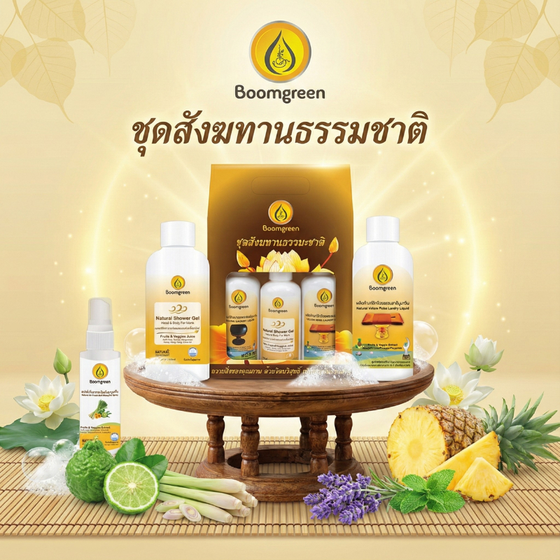 [ไบโอไบรท์] บูมกรีนชุดสังฆทานธรรมะชาติ (Boomgreen Natural Offering Set) (Set 4 ชิ้น) ราคา ถูกที่สุด ดีลบีเคเค แกลเลอรีภาพที่ 3