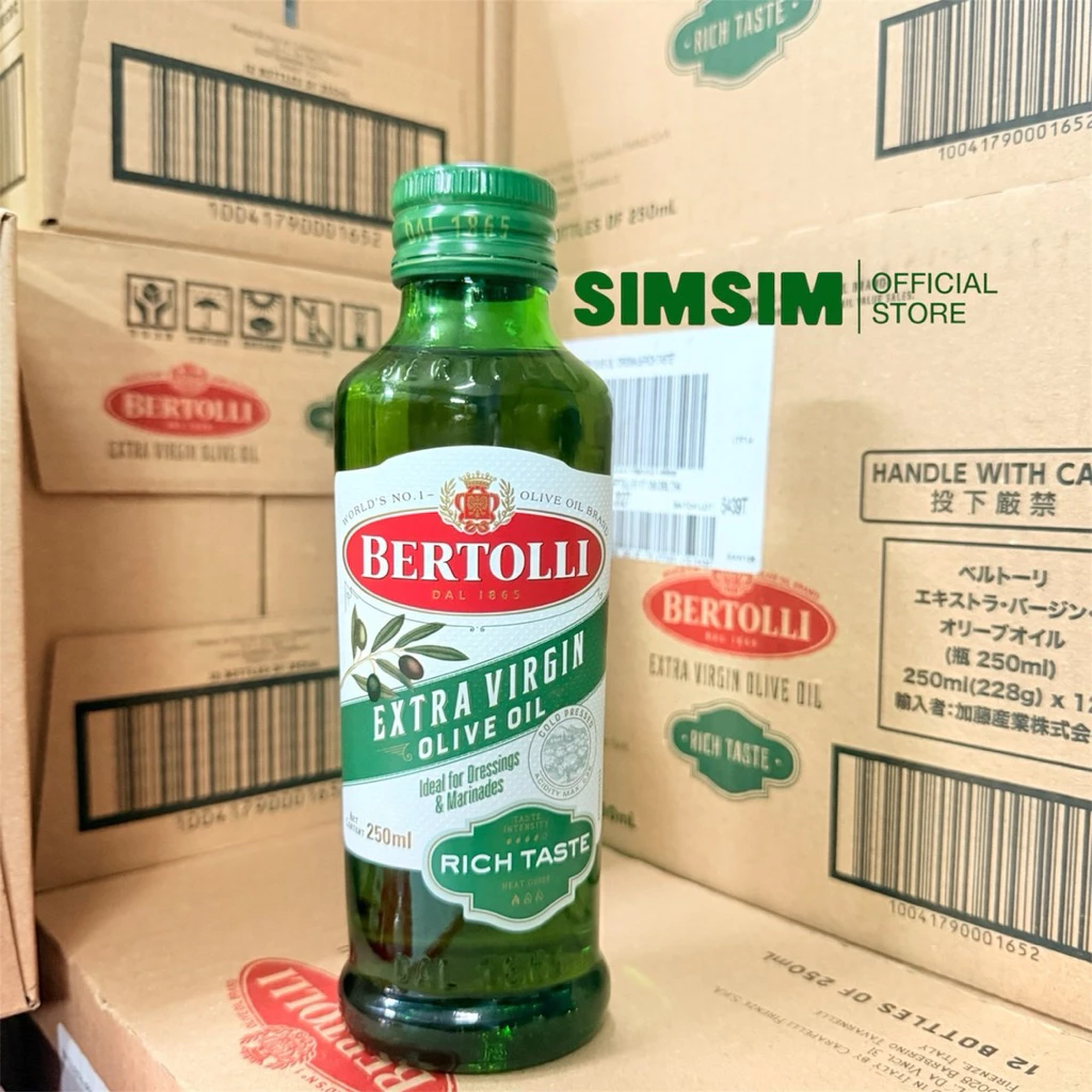 น้ำมันมะกอกไขมันดี สำหรับทานสด Bertolli Extra Virgin Olive Oil เบอร์ทอลลี่ เอ็กซ์ตร้า เวอร์จิ้น(น้ำมันธรรมชาติ) 250 มล.