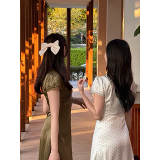 PICHA_BRAND : Taylor polka dot dress เดรสออกงาน เดรสผ้าซาติน ชุดเพื่อนเจ้าสาว