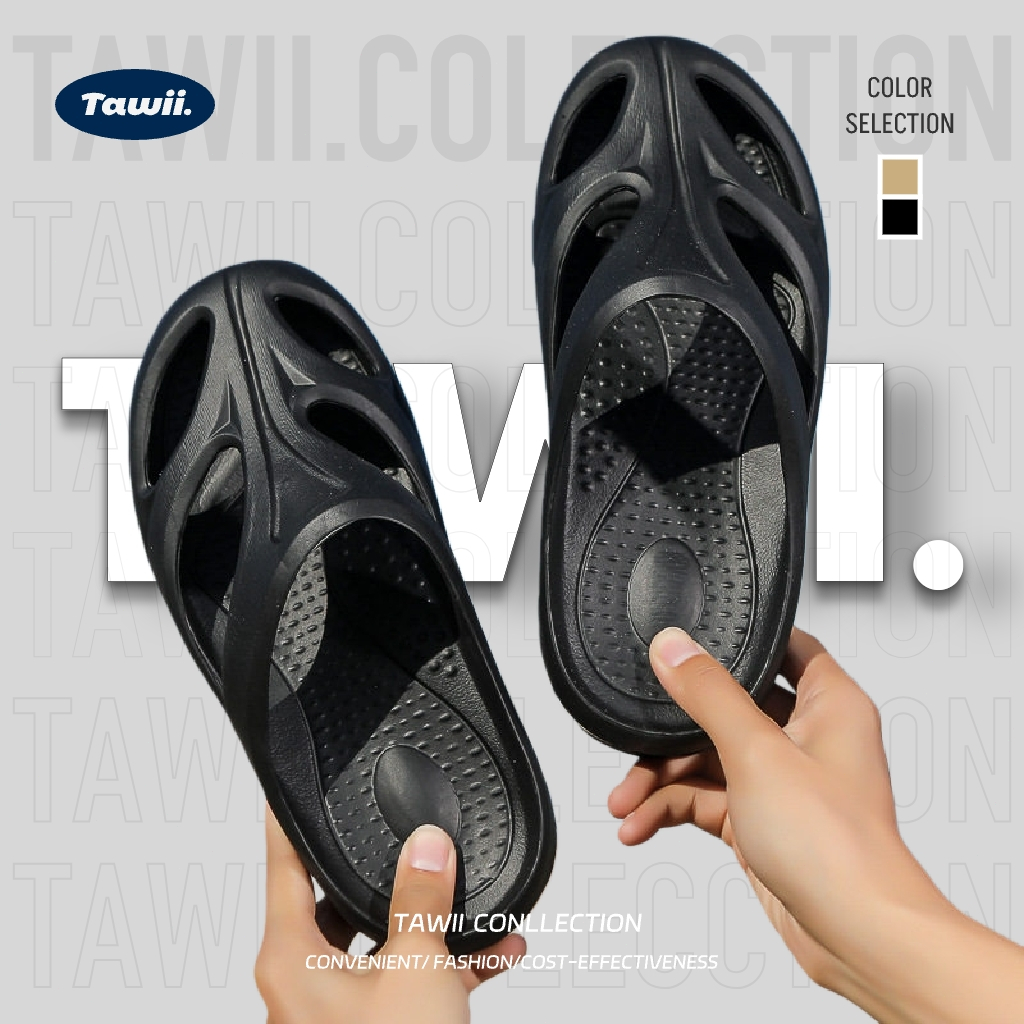 Tawii. รองเท้าแตะ รองเท้าแตะกลางแจ้ง รองเท้าแตะผู้ชาย กันลื่น เบา ทนทาน  สําหรับผู้หญิง และผู้ชาย