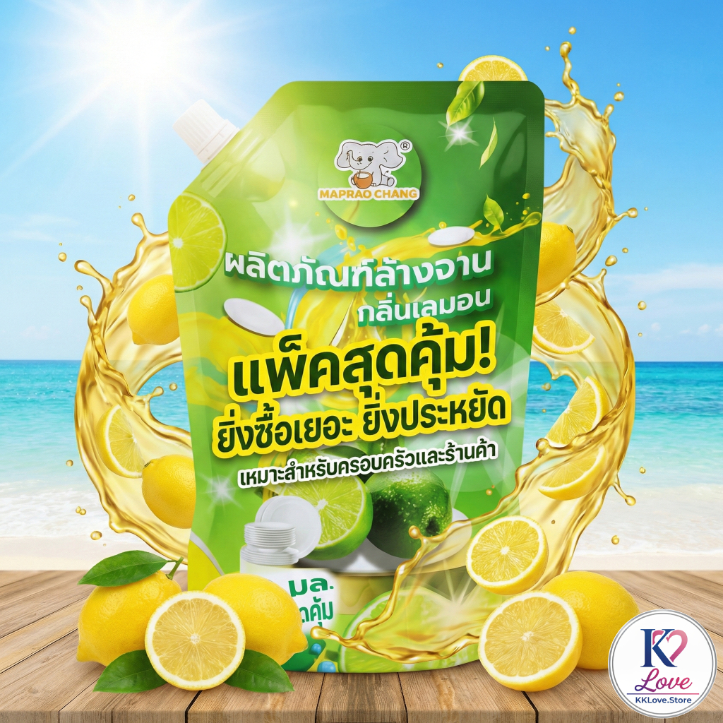 น้ำยาล้างจานกลิ่นมะนาว ขจัดคราบหนักได้อย่างมีประสิทธิภาพ ช่วยยับยั้งแบคทีเรีย ปลอดภัยต่อมือและสิ่งแว