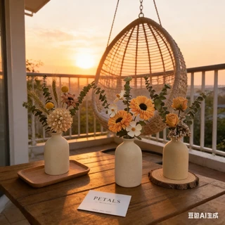 🌷ช่อดอกไม้แห้งในแจกันดอกไม้แห้งสําหรับตกแต่งห้องนั่งเล่นที่บ้านมินิมอลของขวัญเทศกาลคริสต์มาส