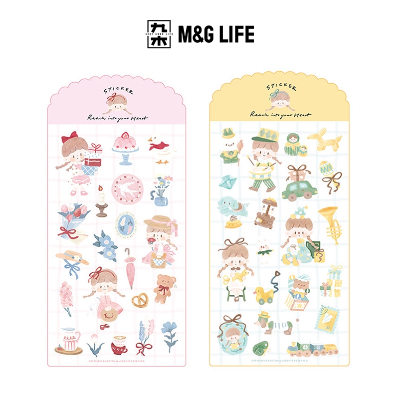 M&G LIFE LIFE x zZoton สติกเกอร์ PVC สำหรับทำสมุดภาพ ทำไดอารี่ และเครื่องเขียน DIY