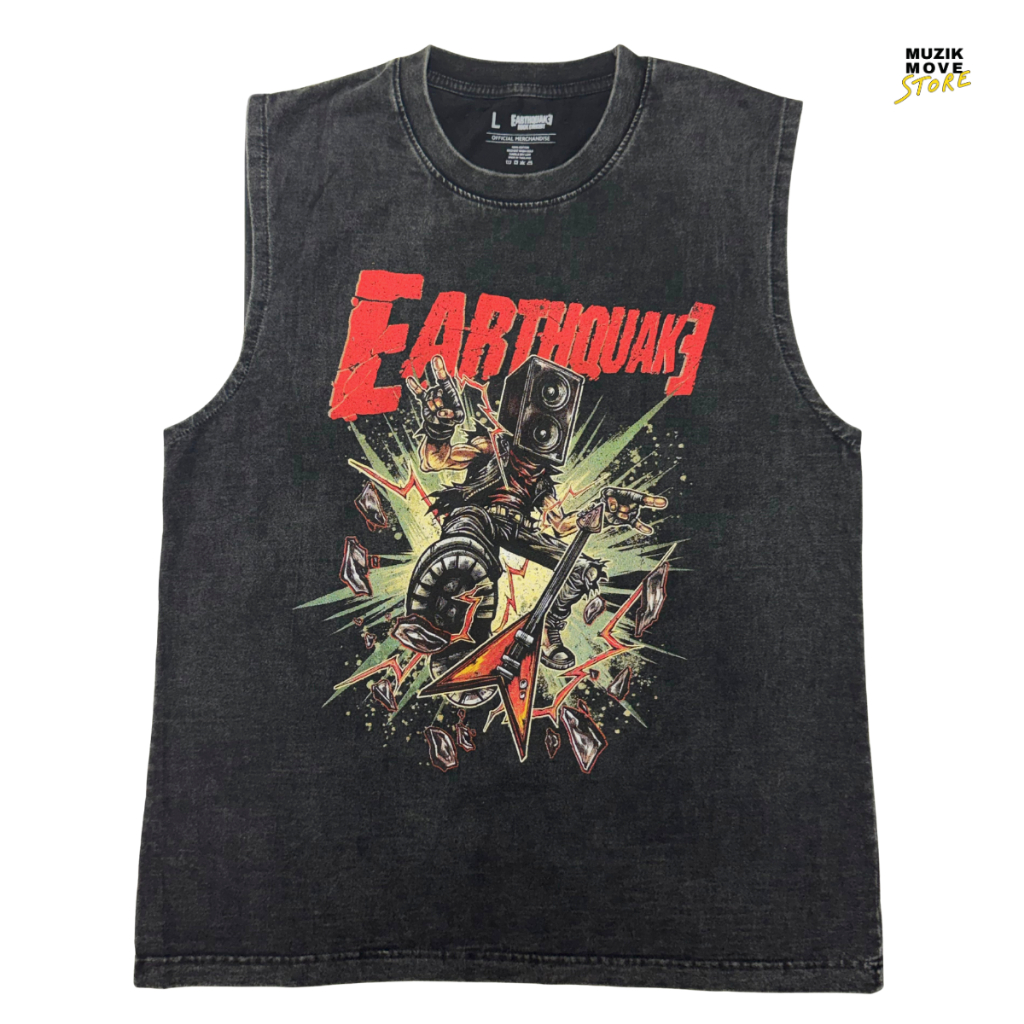 T-Shirt Earthquake Rockman Singlet washed