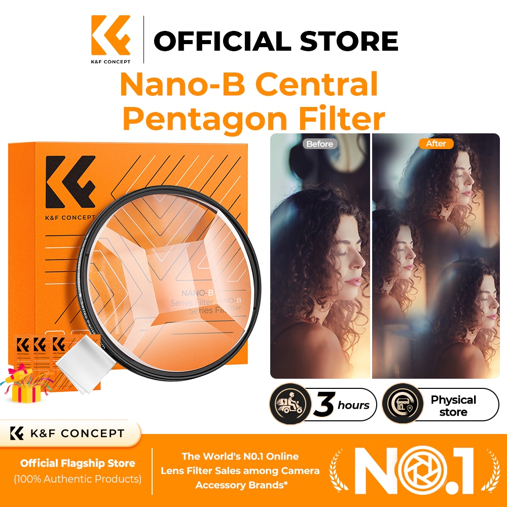 K&F CONCEPT NANO-B Central Pentaprism Filters Five-Sided Split-lmage Effect Free ThreeCleaningCloths