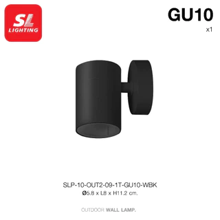 SL LIGHTING Outer Space โคมไฟติดผนังภายนอก ขั้ว GU10 วัสดุ ABS (ดำ,ขาว) รุ่น OUT-09-1T,2T-GU10