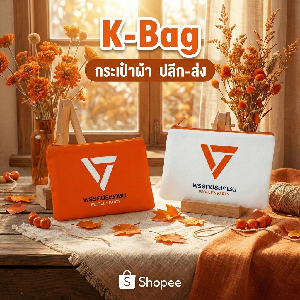 กระเป๋าซิปพรรคประชาชน ของแจก ของชำร่วย (ขนาด 5x8นิ้ว) มีราคาส่ง