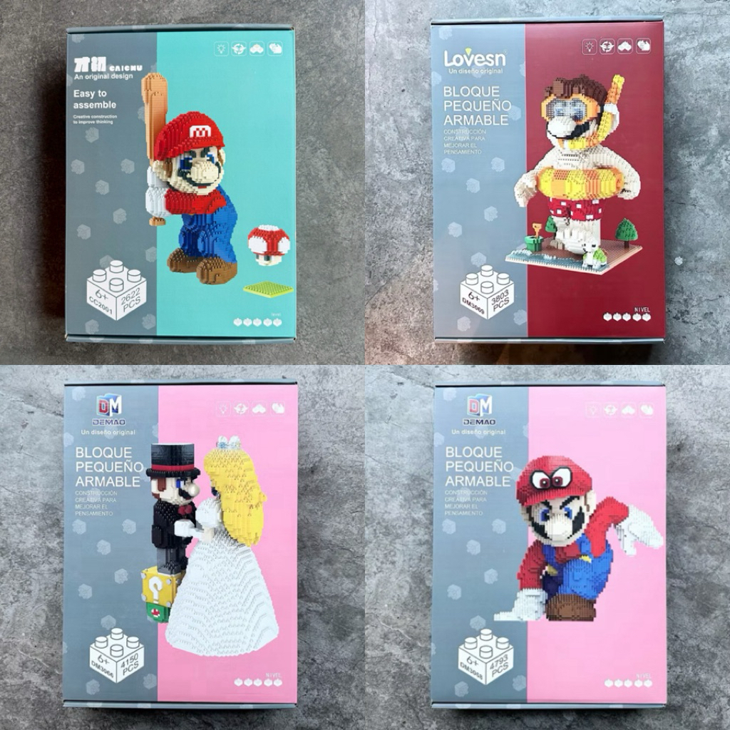 ตัวต่อนาโนไซส์ Jumbo - DM3066 - DM3069 Mario swimming & Wedding costume 3803-4793 pcs