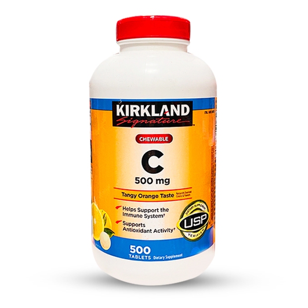 (Exp.12/2027)Kirkland Signature VitaminC Chewable 500 mg 500 Tablets