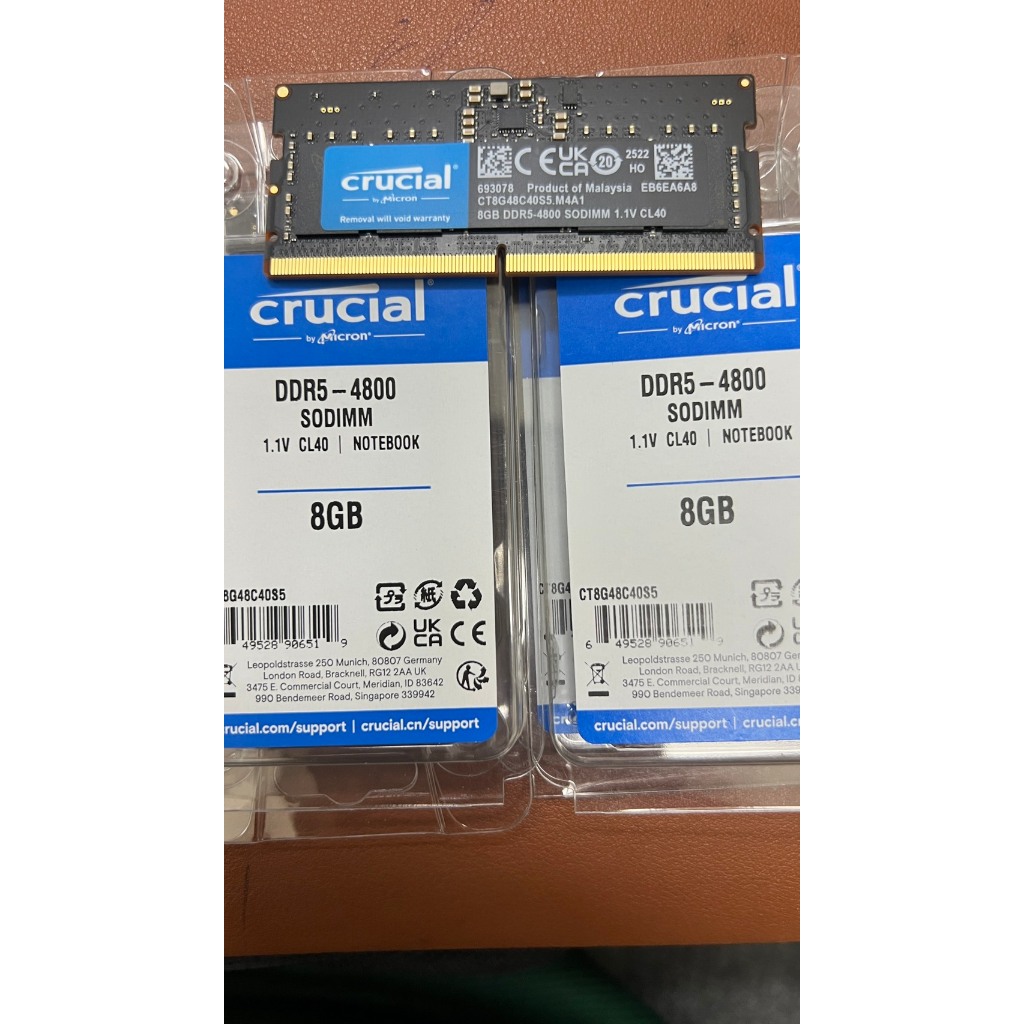 ออกใบกำกับภาษีได้ Crucial 8GB DDR5-4800 SODIMM CT8G48C40S5 ประกัน Lifttime By  SIS Thai