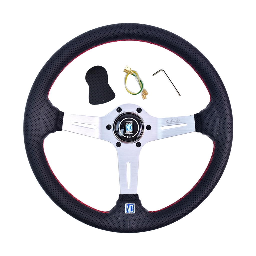 Nardi พวงมาลัยรถยนต์ หนังไมโครไฟเบอร์ เพิ่มความสปอร์ตให้กับรถใส่ได้กับรถทุกรุ่น แข็งแรงทนทาน ราคา ถูกที่สุด ดีลบีเคเค แกลเลอรีภาพที่ 8