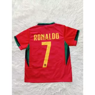 เสื้อฟุตบอลเด็ก ทีมชาติโปรตุเกสNO7ชื่อโรนัลโด้ ปี2025ใหม่ล่าสุด เสื้อ+กางเกง