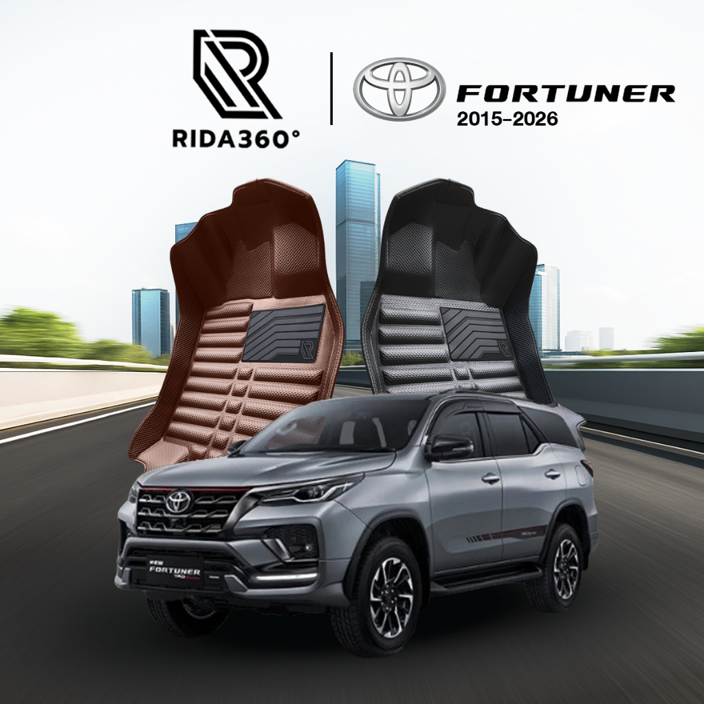 [RIDA360°] พรมรถยนต์ TOYOTA FORTUNER / LEGENDER 2015-2026 (ระบุปี) พรมปั๊มขึ้นรูป รับประกัน5ปี [018]