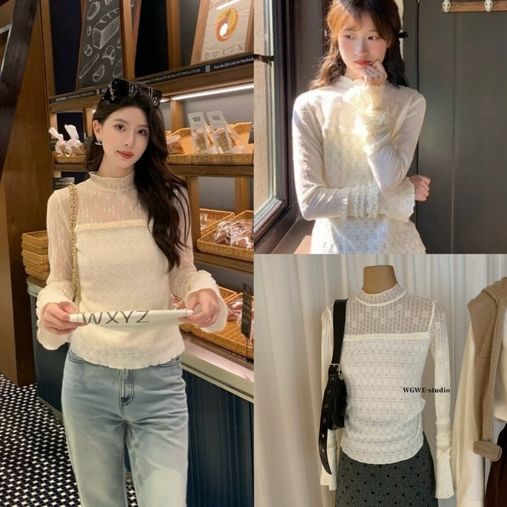 เสื้อแขนยาวคอปีนรุ่น 8444 TAG WG.WE 🇰🇷