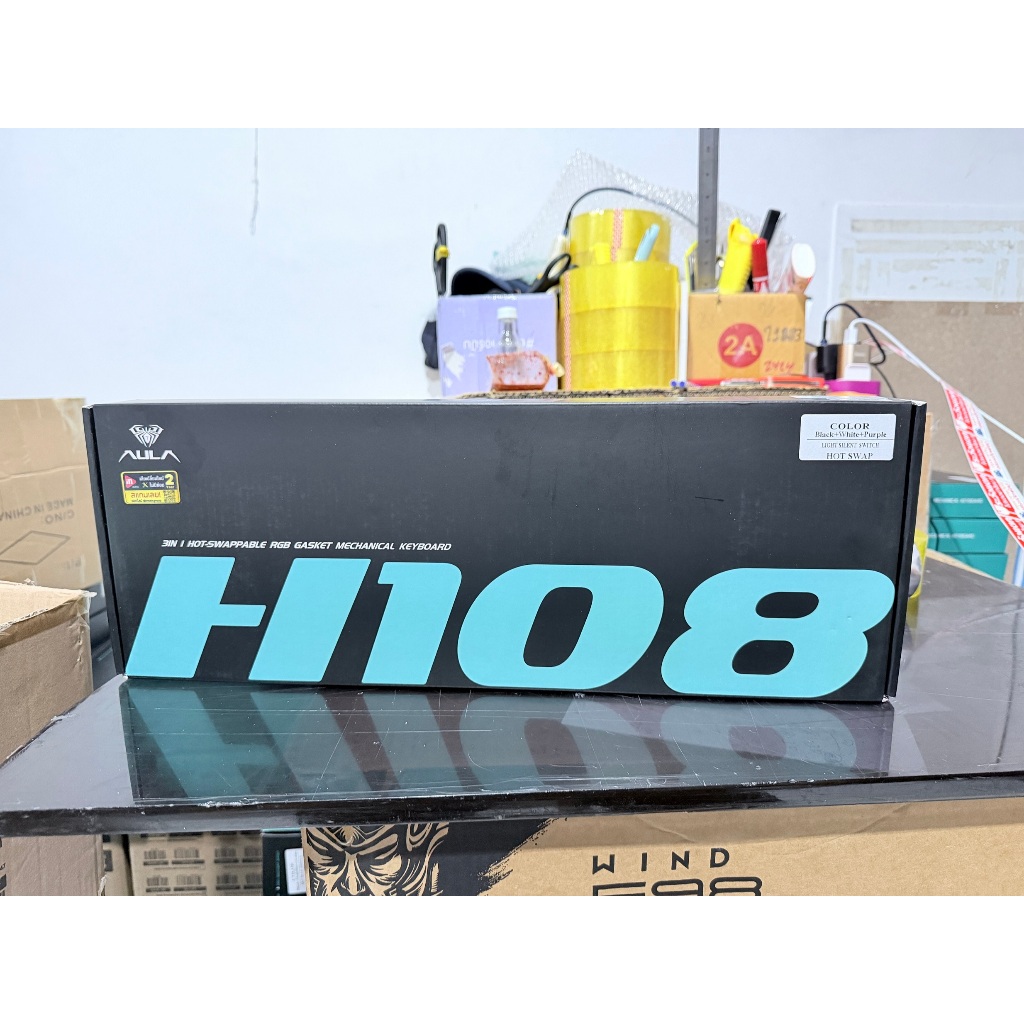 AULA H108 TRI-MODE RGB GASKET MECHANICAL KEYBOARD 108Keys เสียงเงียบ | รับประกัน 2 ปี รูปที่ 7