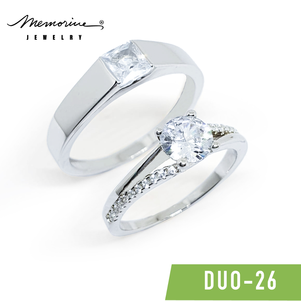Memorine Jewelry خاتما أزواج فضة 925 بزركون DUO-26