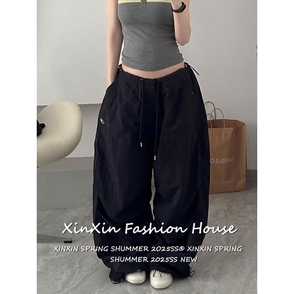 [Women's Jazz Dance Wide-Leg Pants]ผู้หญิงสไตล์แจ๊สแดนซ์อเมริกันสำหรับหลวมจีบกว้างกางเกงขายาวทรง