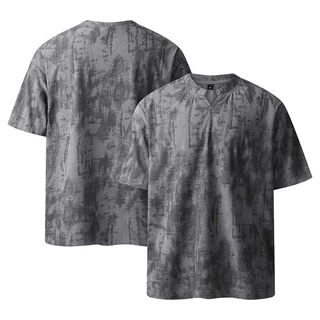 เสื้อยืดคอวีสไตล์อเมริกัน ใส่ได้ทั้งชายและหญิง ลายมัดย้อม แขนสั้นทรงหลวม สไตล์เรียบๆ COD