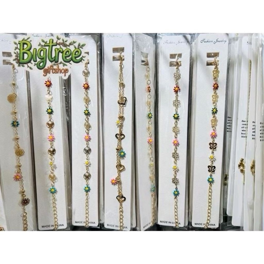 สร้อยข้อมือ กำไลข้อมือ[สีทอง]ลายแฟชั่นน่ารักคละลาย1โหล12ชิ้น