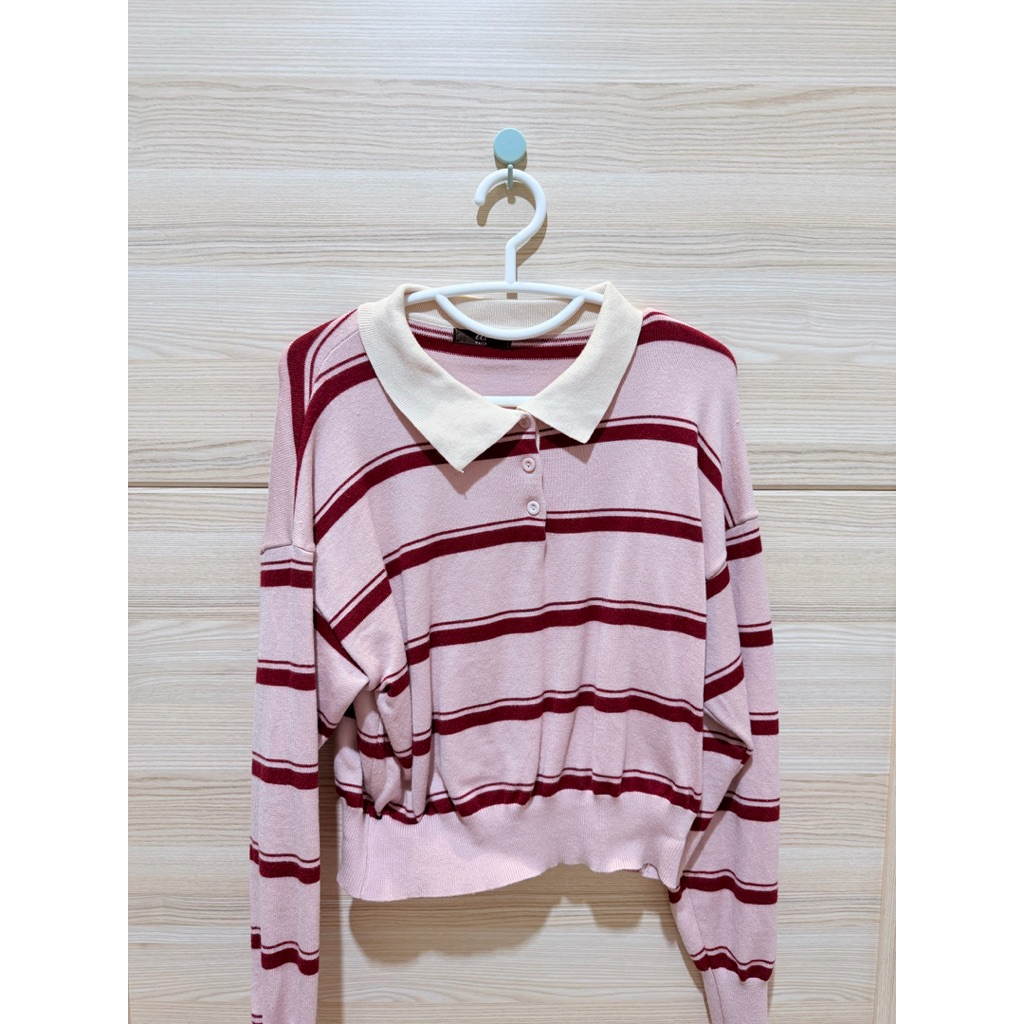 เสื้อโปโลแขนยาว ชมพูแดง WARIN BRAND