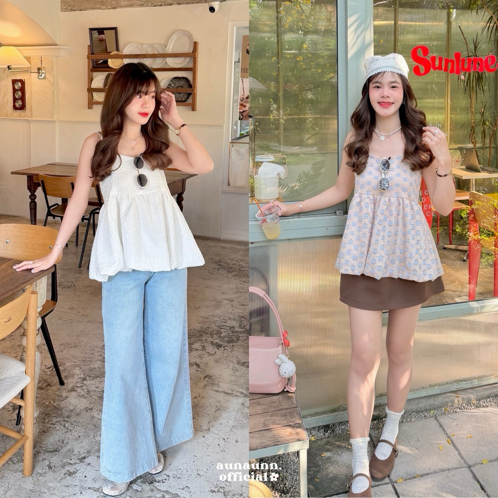 (aunaunn.official) Balloon top — New color ! เสื้อสายเดี่ยวทรงบอลลูน น่ารักมากกก