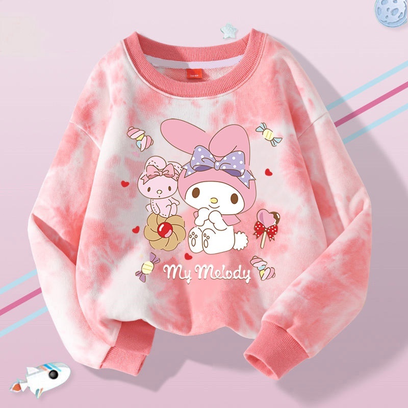 เสื้อกันหนาว ลายการ์ตูนน่ารัก สีมัดย้อม แฟชั่นฤดูใบไม้ผลิ และฤดูใบไม้ร่วง สําหรับเด็กผู้หญิง ราคา ถูกที่สุด ดีลบีเคเค แกลเลอรีภาพที่ 2