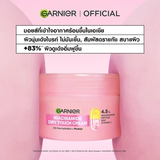[เซตสุดคุ้ม] ซาลิไซลิคดรายทัชครีม + เซรั่ม 30มล. Garnier, ครีมบำรุงผิวหน้า ครีมทาหน้า ครีมโมจิผิวเด้งนุ่มกระจ่างใส