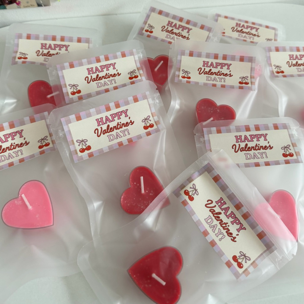 เทียนหอม Valentine’s Day🩷🔓 15g (พร้อมซอง+sticker) ของขวัญน่ารักๆ🎁🍒